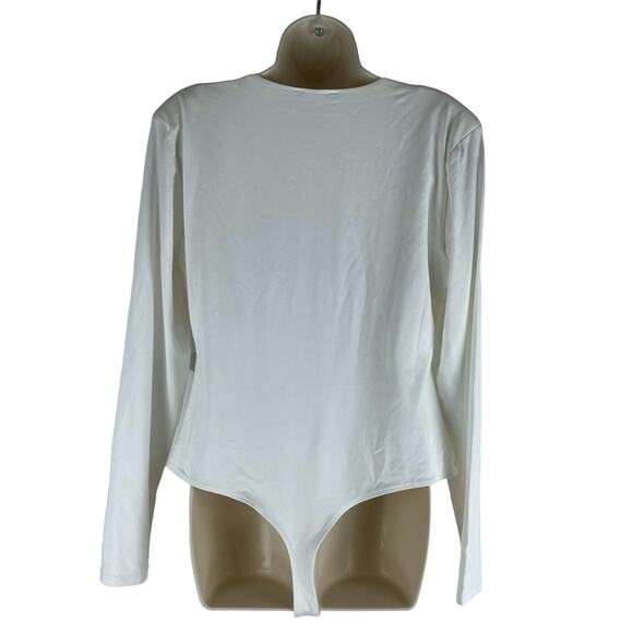 Good American Good Body Power Shoulder Bodysuit Ivory Size 5/ 2X - Picture 7 of 10